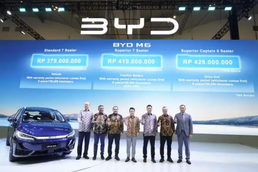 BYD M6 launched in Indonesia, the country's first pure electric MPV